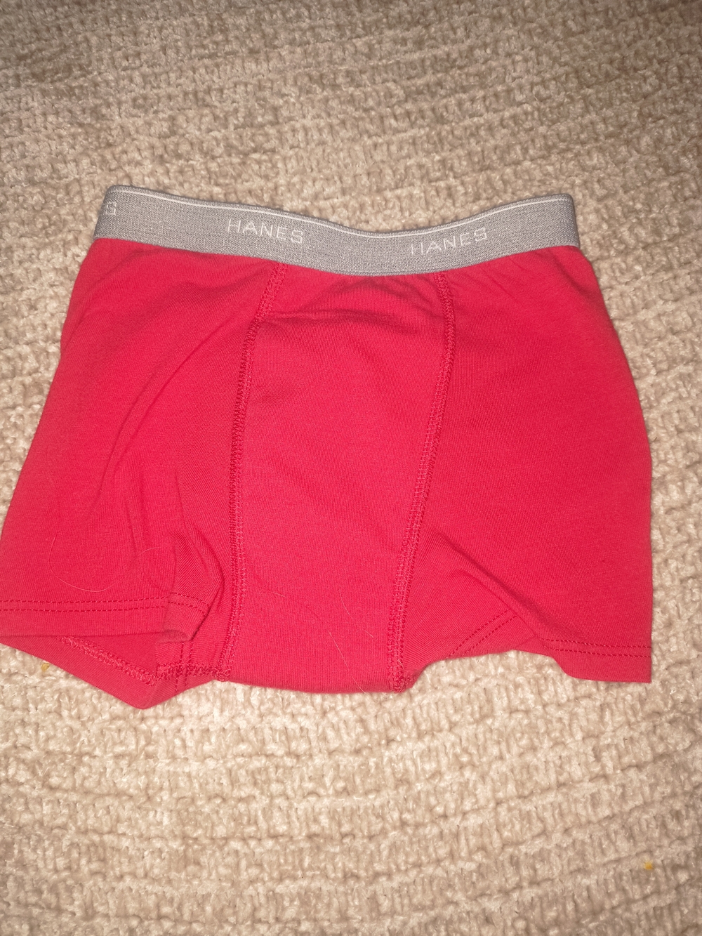 Hanes Red Boys' Training Boxer Briefs with Gray Waistband